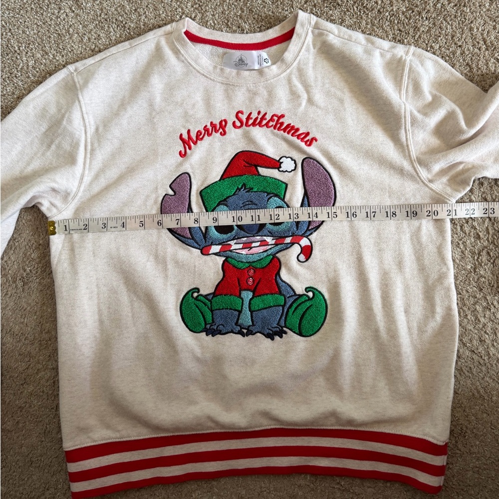 Disney Stitch ‘Merry Stitchmas’ Christmas Crewneck Sweater size Medium EUC - Picture 5 of 6